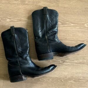 Tony Lama Vintage Black Cowboy Boots W 9